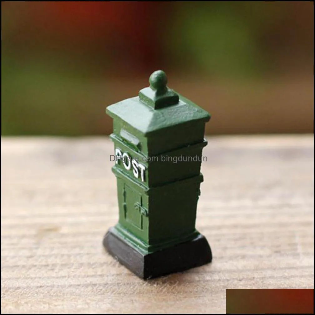 vintage postbox mail box miniature figurines mini craft micro landscaping fairy garden home houses decoration