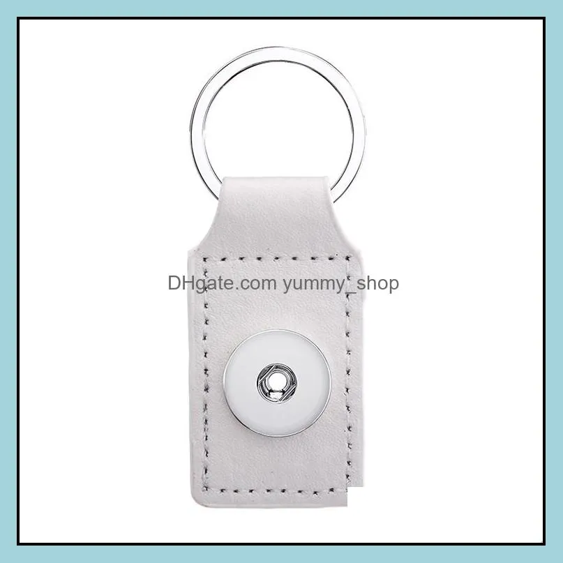 interchangeable ginger snap buttons key rings snaps jewelry square leather keychain fashion keychain