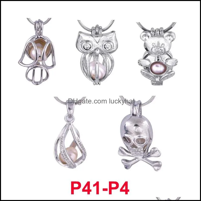 wholesale 300 designs pearl cage pendant necklace love wish natural pearl with oyster pearl mix design