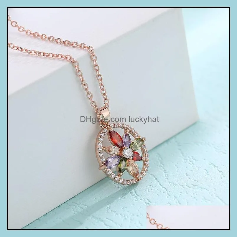 boutique necklace colorful environmental protection copper goldplated collar superior product zircon necklace boutique 