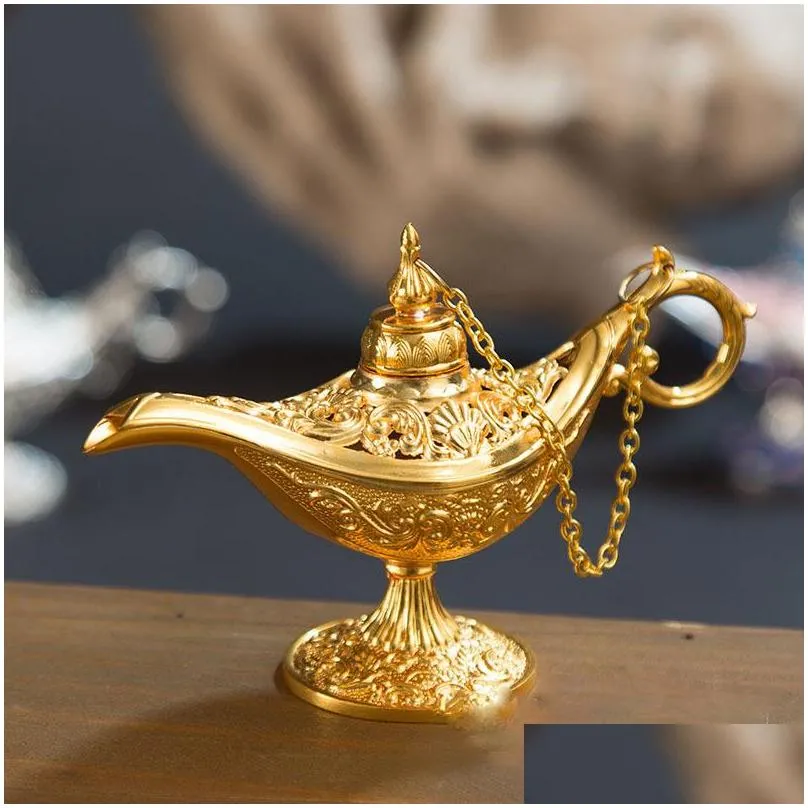 novelty items fairy tale aladdin magic lamp vintage censer creative metal aroma burner incense burners christmas gift wedding gifts