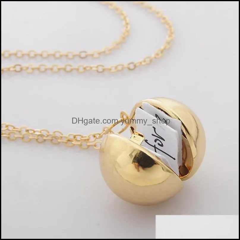 fashion a small box necklace secret information into ball locket neckla silver gold plated pendant necklace for women men xl747