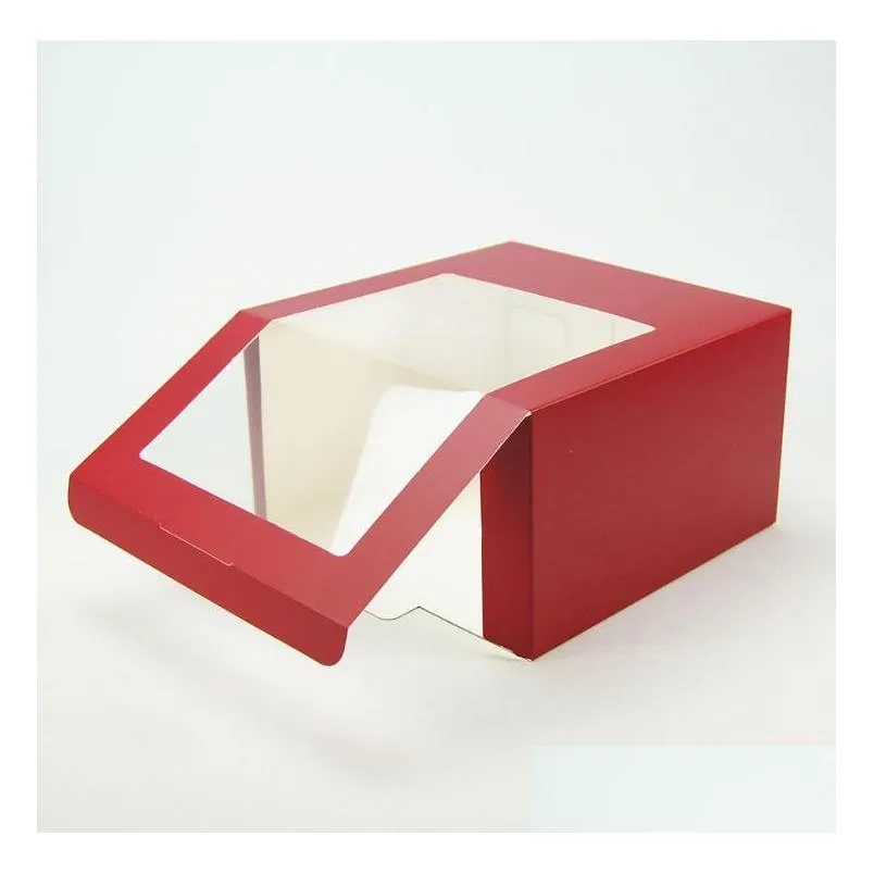 100pcs paper hat box with pvc window baseball cap beret party hat packing boxes gift packaging box sn4785