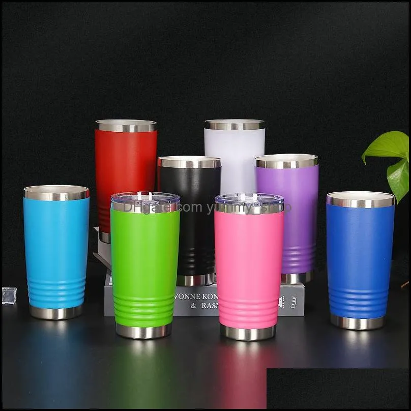 new20oz tumbler stainless steel vacuum insulated termos lid coffee beer large capacity sports water flask mugs thermos cold seaway