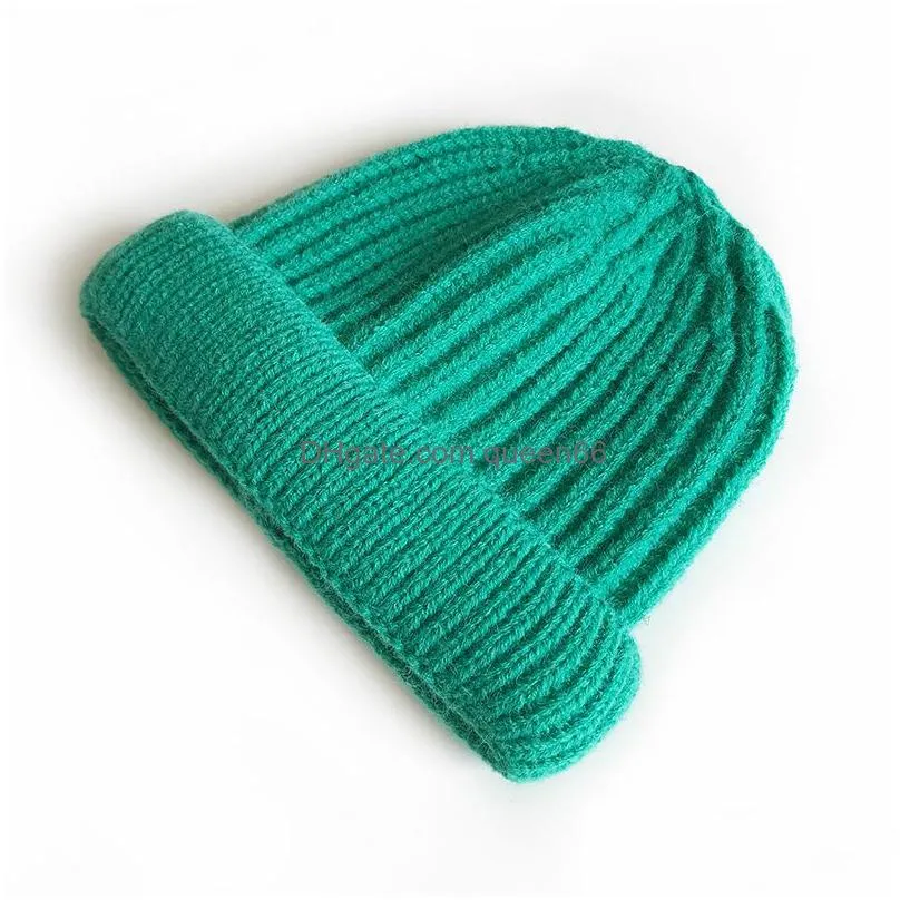 autumn winter mens womens knitted hat skull beanies caps candy color lady warm hats 12 colors