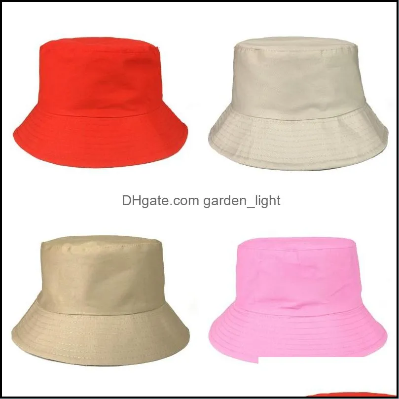 adult fabric advertising caps lady solid color flat roof bucket hats fashion sunshade fisherman hat 4dk j2