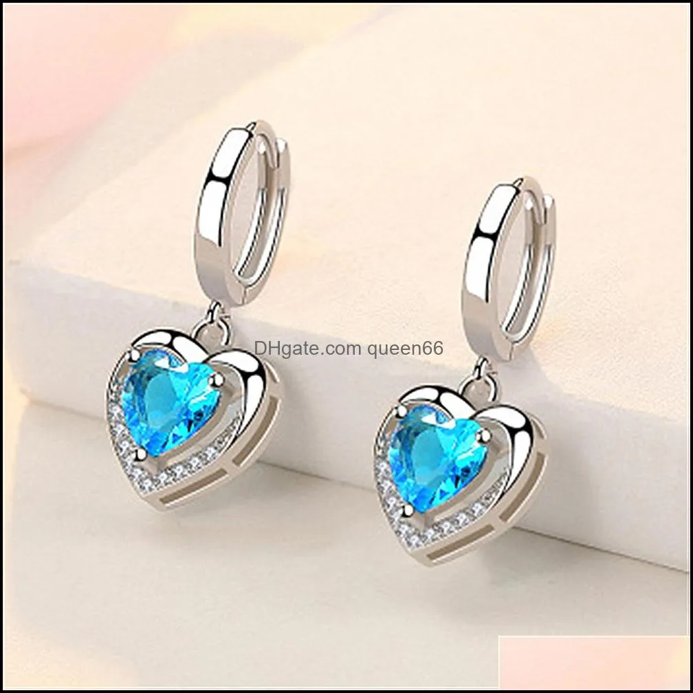 heart earrings for women high quality romantic female accessories timeless styling jewelry crystals earrings