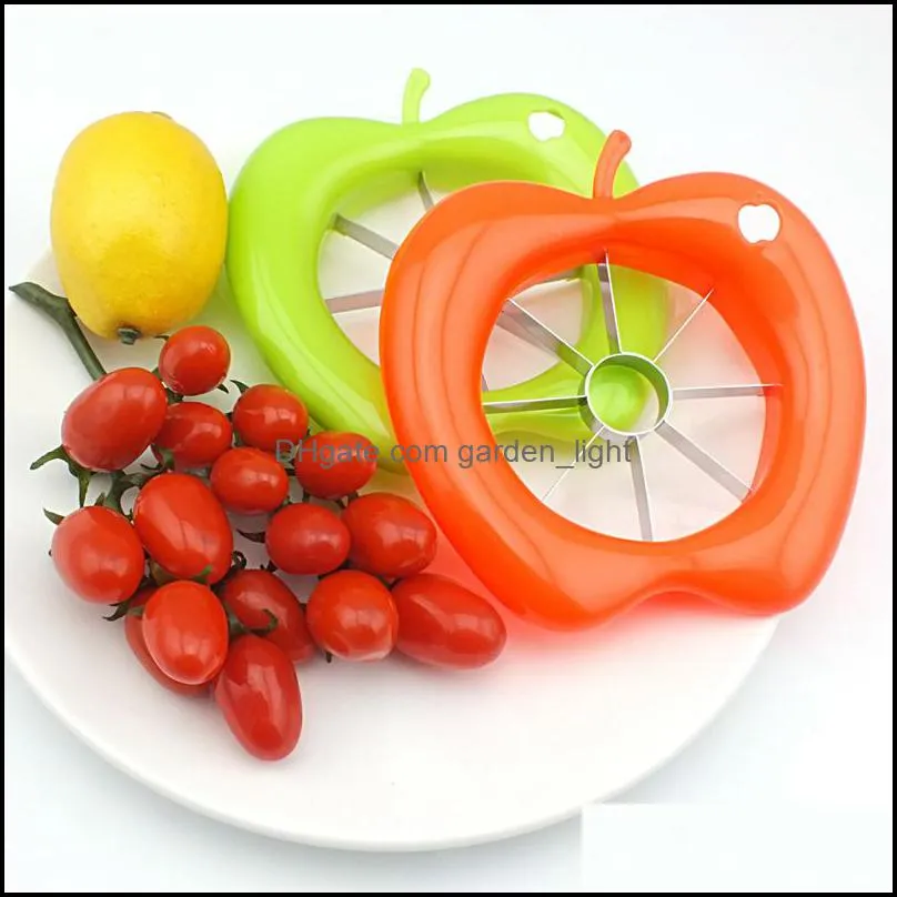 wholesale creative home kitchen stainless steel  corer slicer kitchen vegetable tools  shaped plastic fruit splitter dh0406