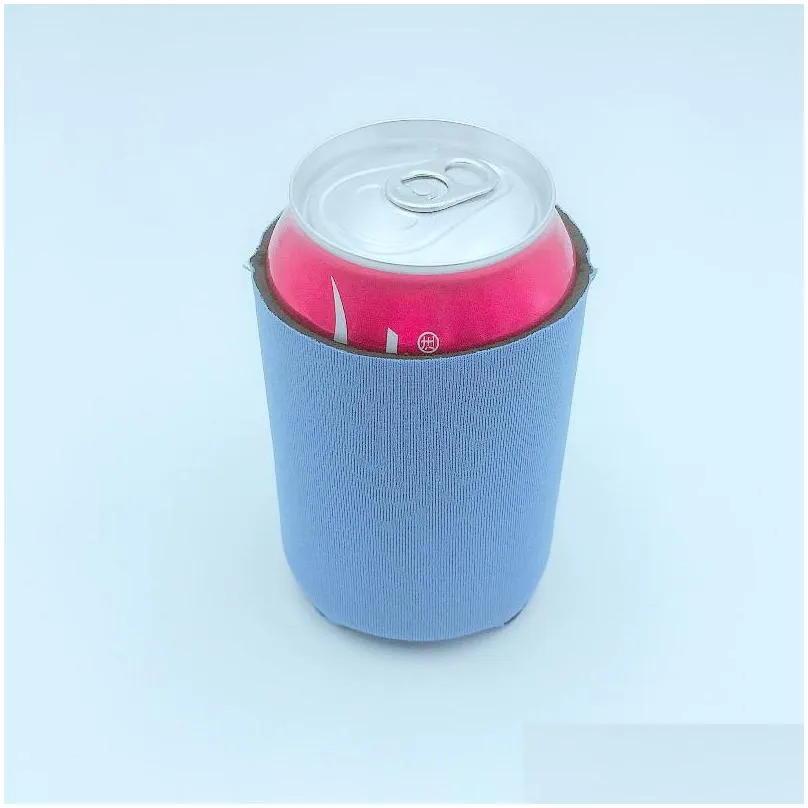many colors blank neoprene foldable stubby holders beer cooler bags for wine food cans cover epacket