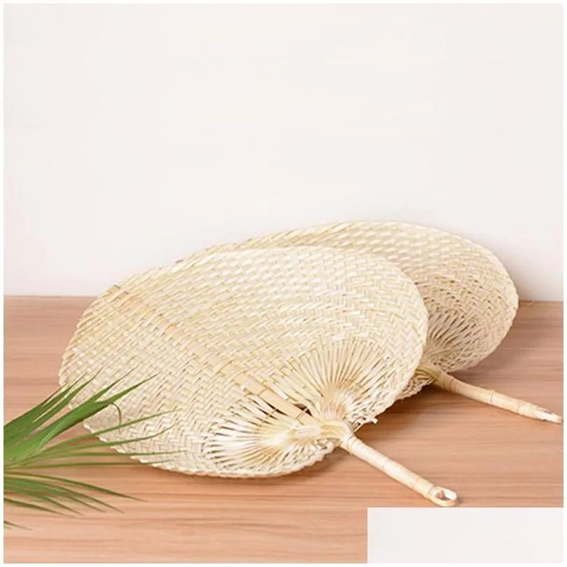 palm leaves fans handmade wicker natural color palm fan traditional chinese craft wedding favor gifts lx0396