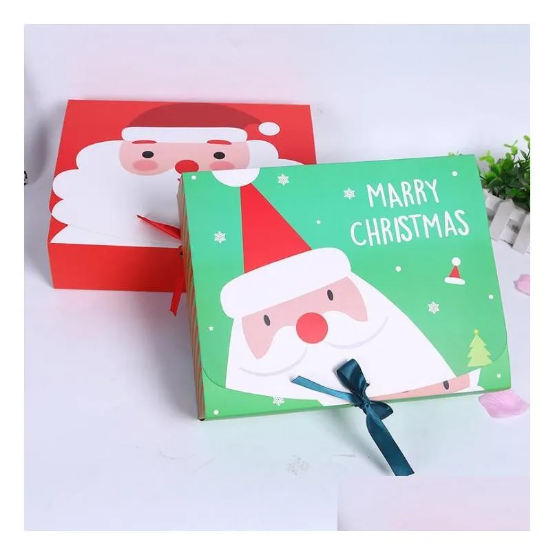 christmas eve gift boxes xmas candy large box santa claus paper gift boxes case design printed packing box activity decorations sn4767