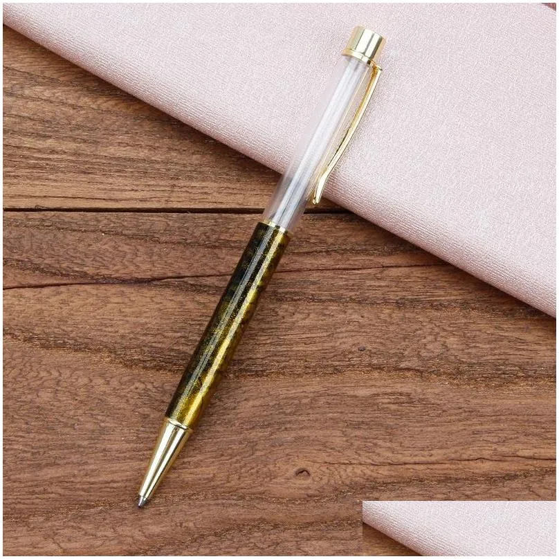 diy pen marble crystal ballpoint pens handmade selfassembling sand shell glitter foating