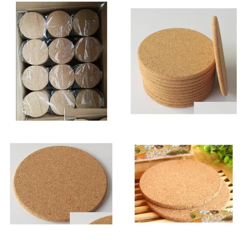 200pcs heat resistant wood round shape cork coaster tea drink wine coffee cup mat pad table decor