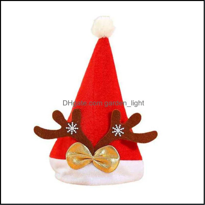 new year navidad thicken gold wire cap merry christmas hat antlers snowman elk hatskids children adult xmas gift decoration vtmtl1230