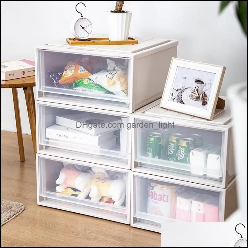 plastic storage box organizer home bedroom large capacity grocery organizer thicken drawer portable stackable file storage cabinet