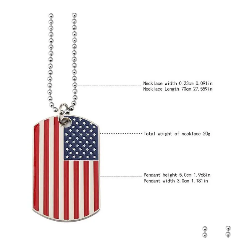 american flag pendants necklaces party supplies stainless steel military army tag trendy usa symbol for men jewelry