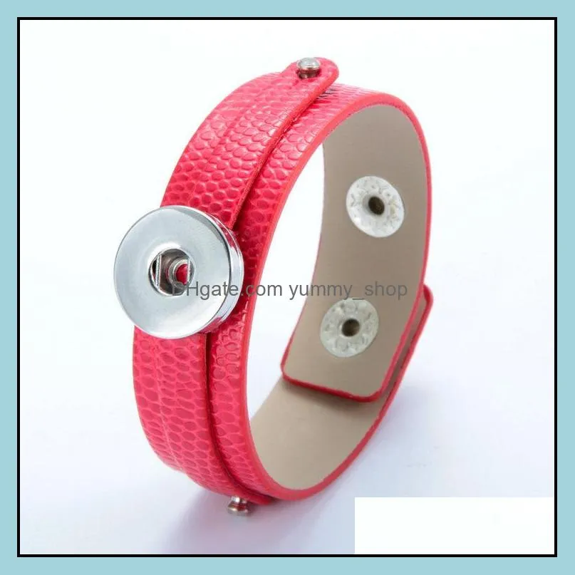 hot wholesale newest design ginger snap bracelet snap buttons leather bracelets for women fit 18mm rivca snaps jewelry