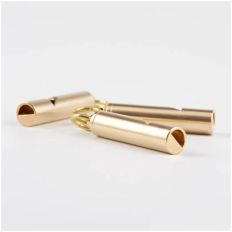 handmade vintage pure brass whistle party gift camping outdoor water sport rescue survival brass whistle ct0114