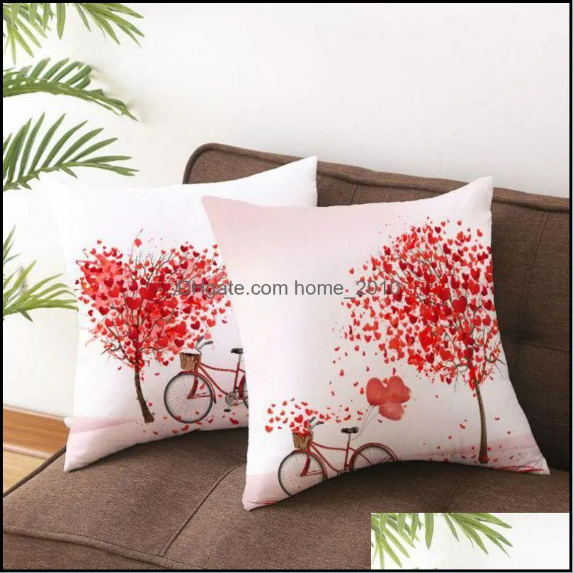 valentine love tree nordic pillows geometric decorative pillowcase peach velvet microfiber pillow cushion cover for car home living