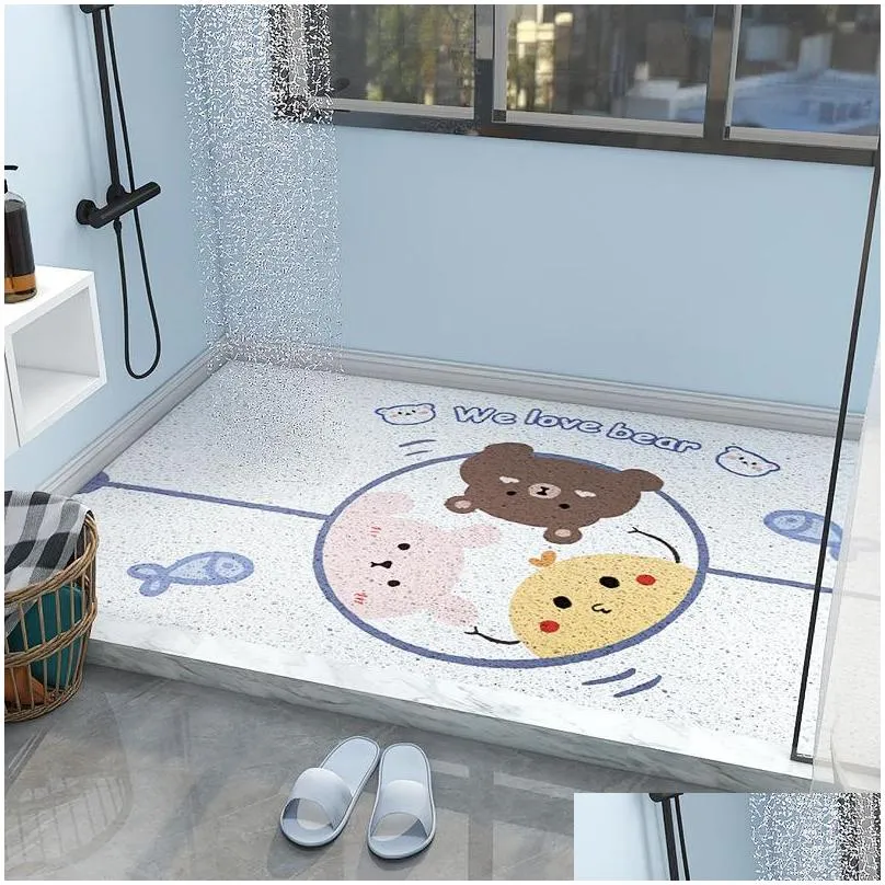 carpets cartoon bathroom non slipmat childrens bathroom anti fall floor mat bath shower room silk circle foot mats household can be