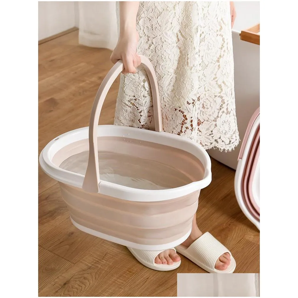 buckets folding mop bucket creative household items simple size plastic kitchen bathroom rubbish barrel