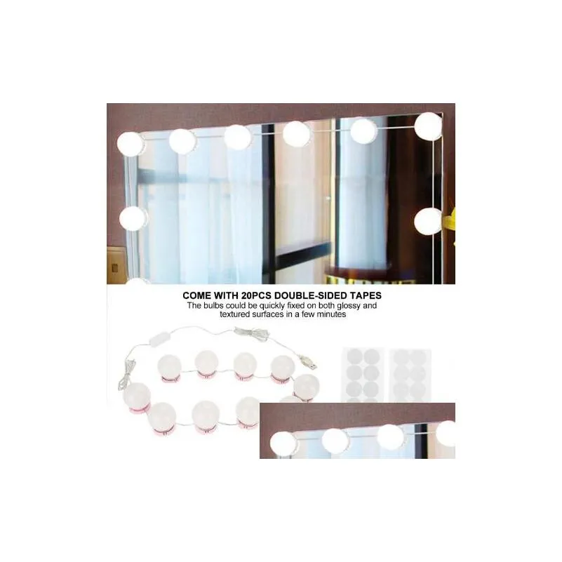 makeup mirror vanity led light bulbs kit usb charging port cosmetic lighted make up mirrors bulb adjustable brightness lights