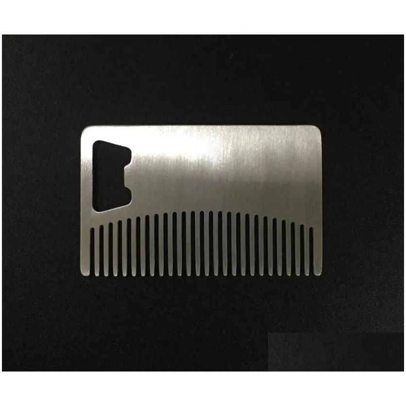 fast shipping card style mens mustache comb beer openers anti static stainless steel comb bottle opener sn4426