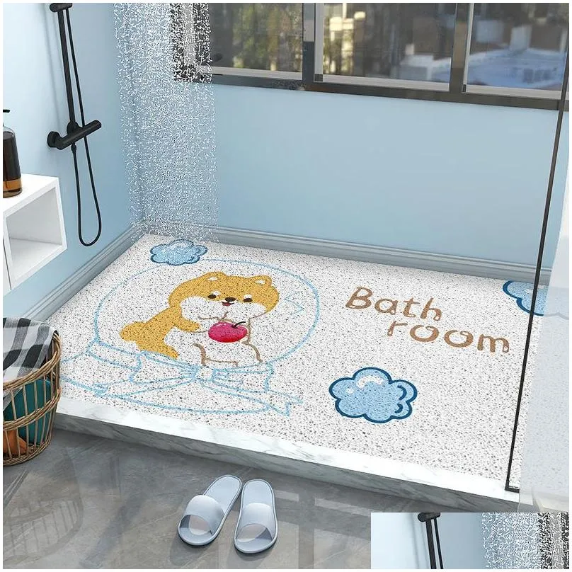 carpets cartoon bathroom non slipmat childrens bathroom anti fall floor mat bath shower room silk circle foot mats household can be