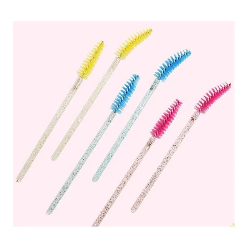 good seller 2022 shiny eyelash brush disposable eyebrow brushes mascara wands applicator comb grafting beauty makeup tool lash curling