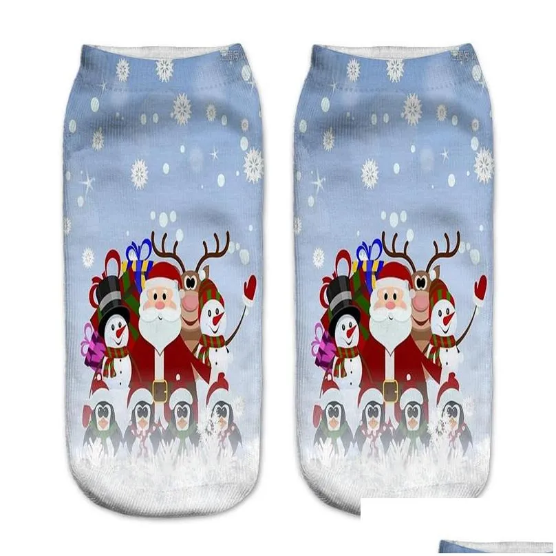 christmas socks 3d printed pattern santa claus emoticons men and women soft texture socks christmas gift dhs