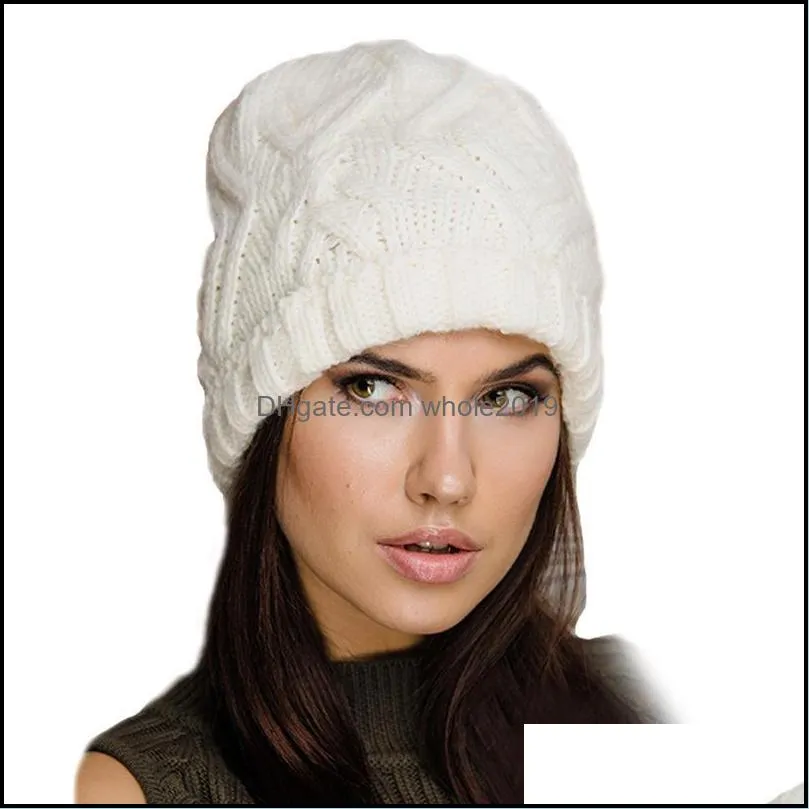 beanie/skull caps winter fashion women hat 2021 autumn handmade knitted womens hats thick elastic panic buying