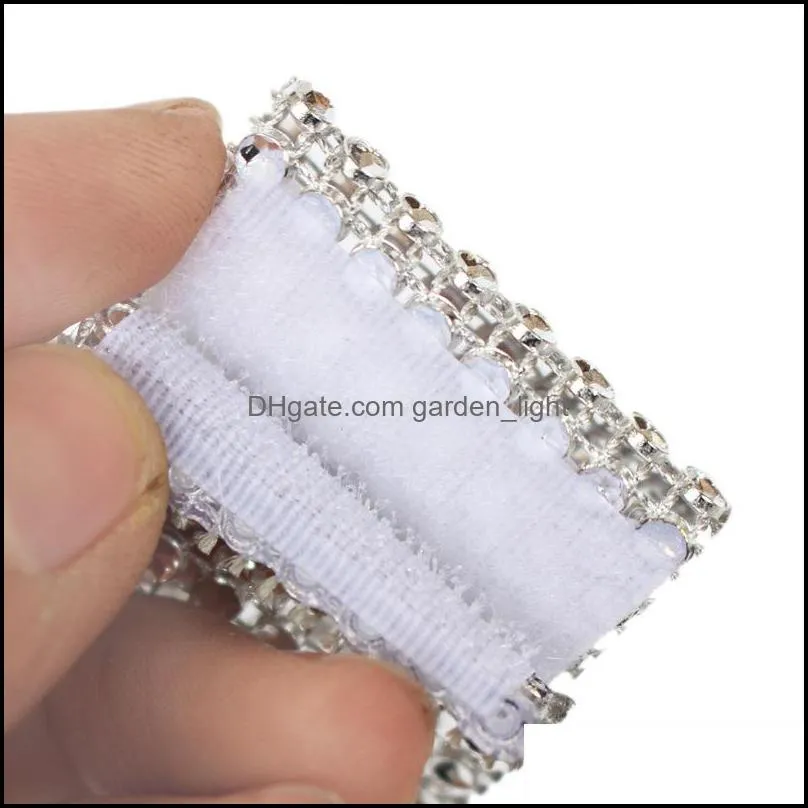 wholesale napkin rings for wedding reception party table decorations supplies wedding chair sash diamond mesh wrap napkin buckle dbc