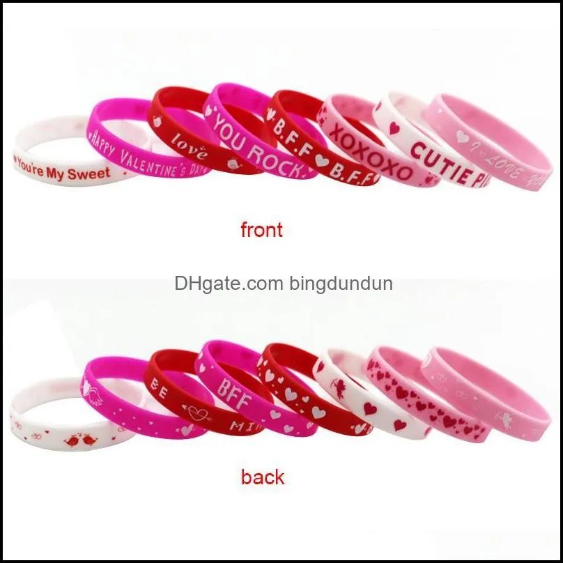 8 styles silicone bracelet party favor love cartoon bracelet fashion jewelry valentines day gift rra11357