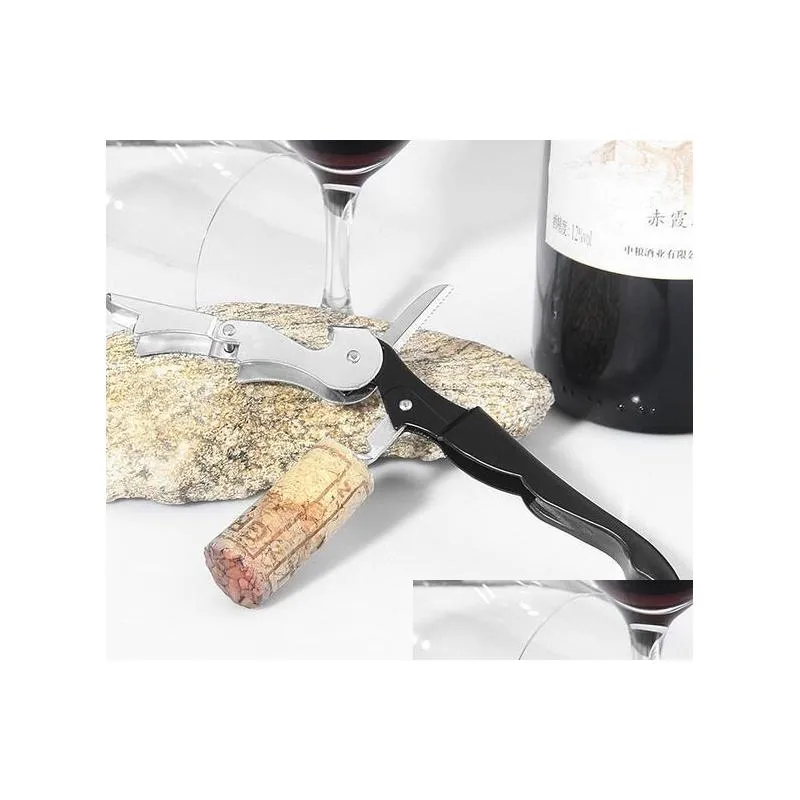 wholesale sea horse stainless steel knife cork screw multifunction wine bottle cap opener