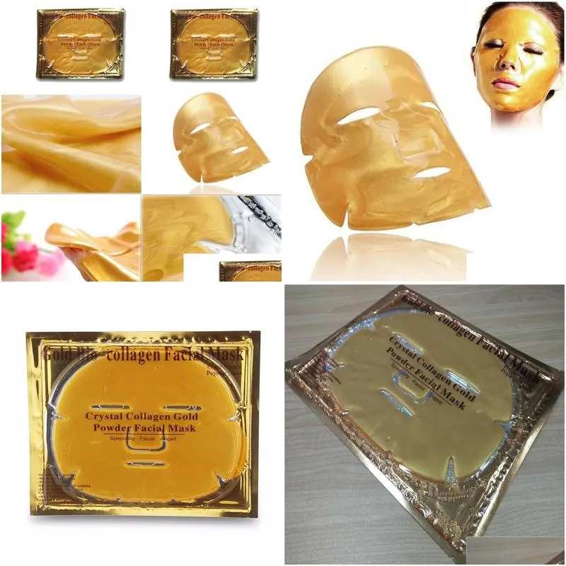 dropshipping gold biocollagen facial mask crystal gold powder collagen facial mask moisturizing antiaging face mask
