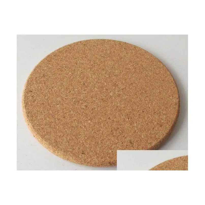 200pcs heat resistant wood round shape cork coaster tea drink wine coffee cup mat pad table decor