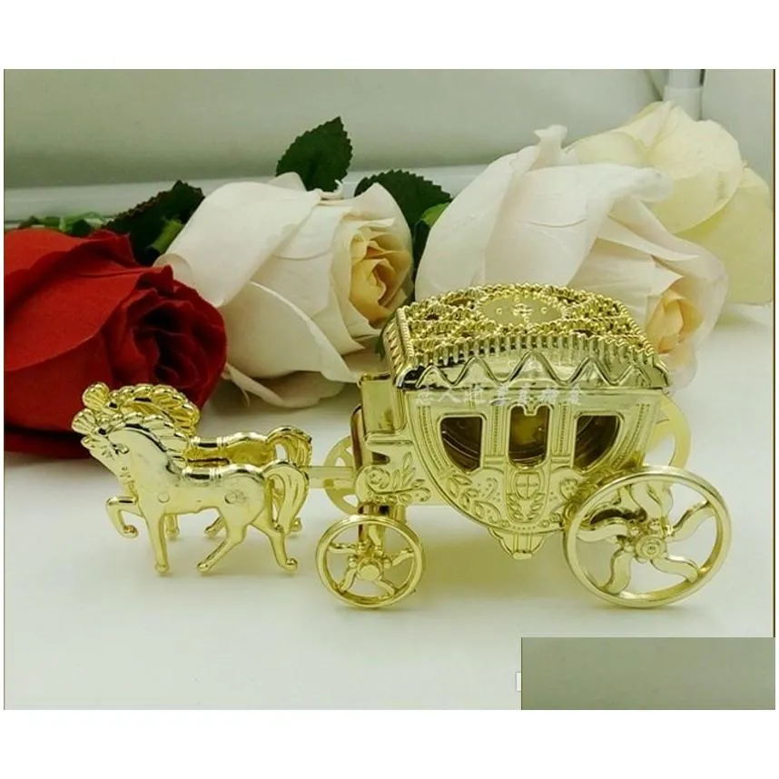  100pcs cinderella carriage wedding favor boxes candy box casamento wedding favors and gifts event party supplies