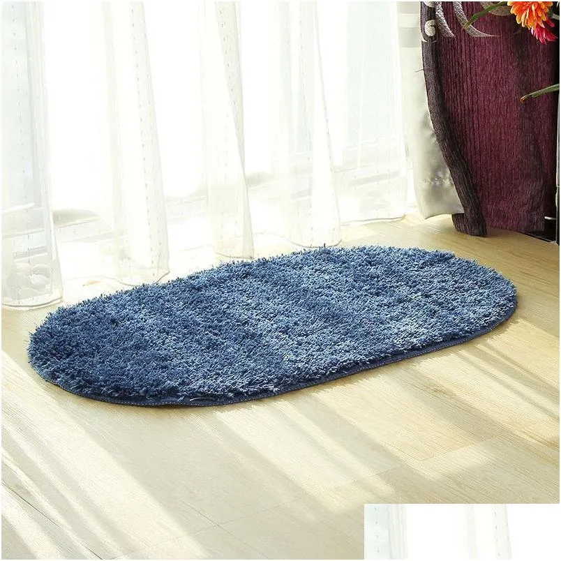 carpets floor mat bathroom home antislip solid color oval rug environmentally friendly absorbent 14 colors optional