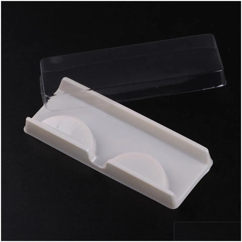 Packing box for eyelash blank eyelashes plastic packaging transparent lid white tray wholesales100sets/lot