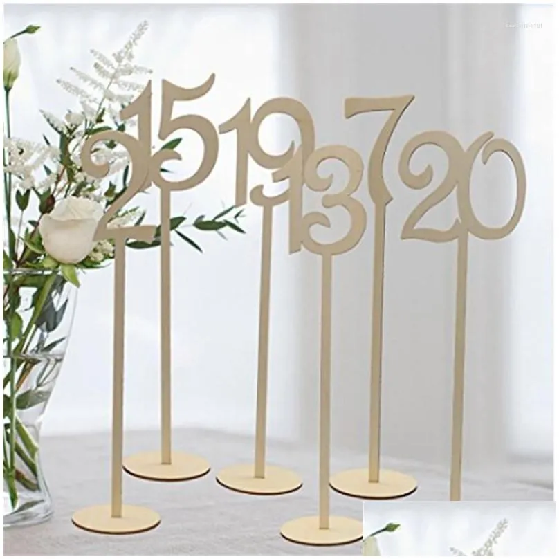 party decoration 10pcs/pack wooden wedding supplies place holder table number figure card digital seat