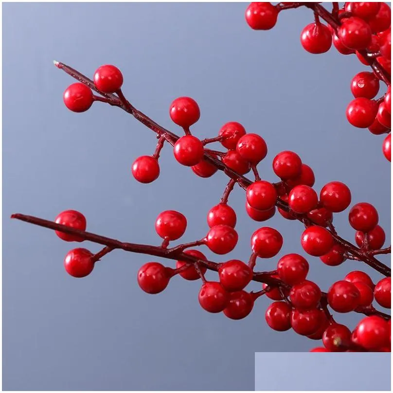 party decoration artificial red berry christmas picks holly branches for holiday decorationsparty