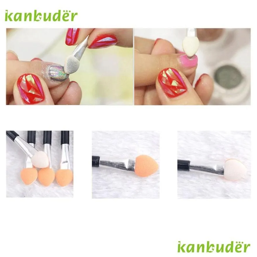 Wholesale KANBUDER FeatheringWomen 10PCS Sponge Nail Art Glitter Powder Brush Siick Multifunctional Eye Shadow Brush Nails Manicure