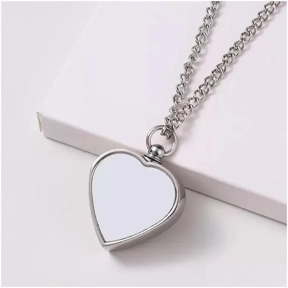 ups sublimation pendant party favor european and american couple heart pendant necklace