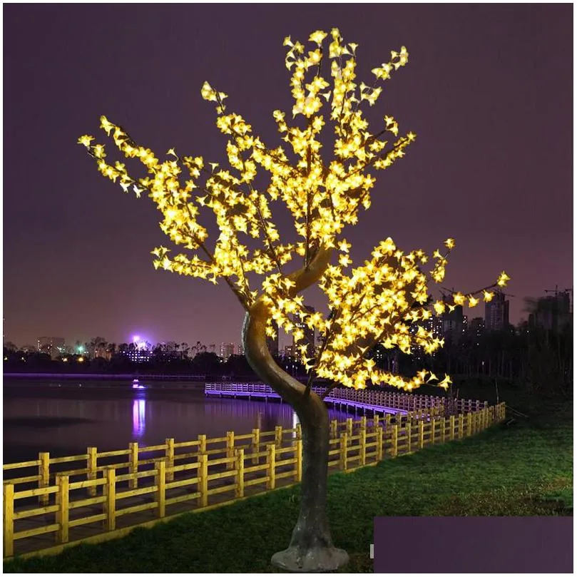 led artificial cherry blossom tree light christmas light 1152pcs led bulbs 2m/6.5ft height 110/220vac rainproof outdoor use