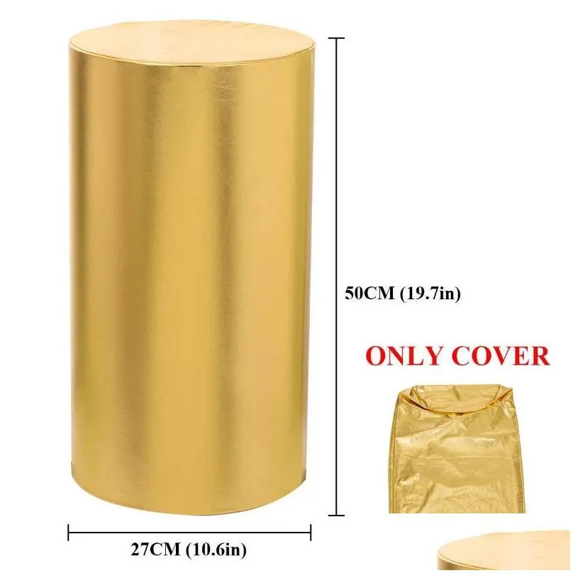party decoration 5pcs gold products round cylinder cover pedestal display art decor plinths pillars for diy wedding decorations