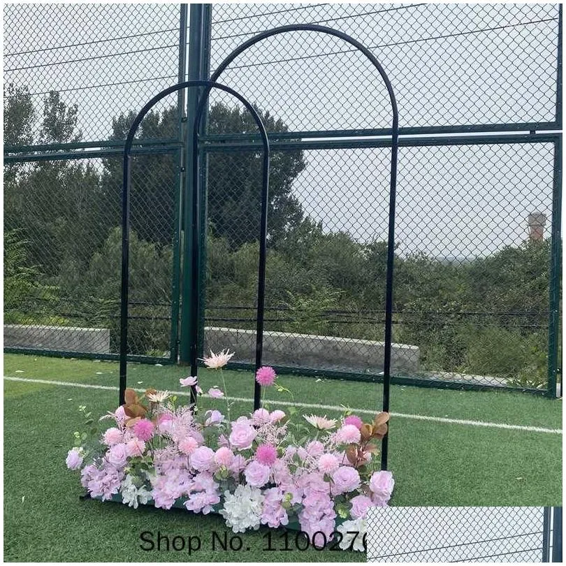 party decoration 1 set 3pcs wedding arches iron pipe nshaped flower stands metal props background artificial decorations arch bac
