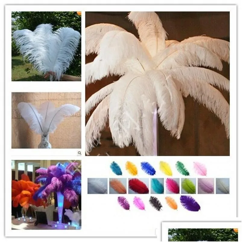 colorful 2022 inch5055 cm ostrich feather plumes for wedding centerpiece wedding party event decor festive decoration