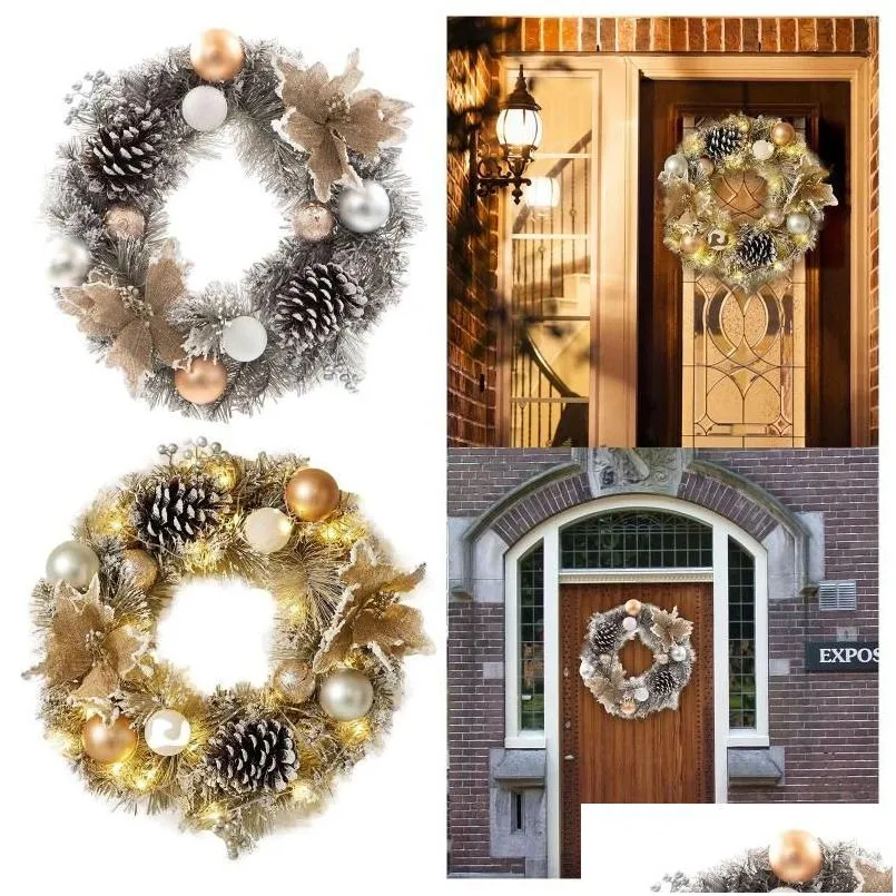 decorative flowers lambs ear wreath small simple christmas silver grey rattan circle for the front door 18 inches