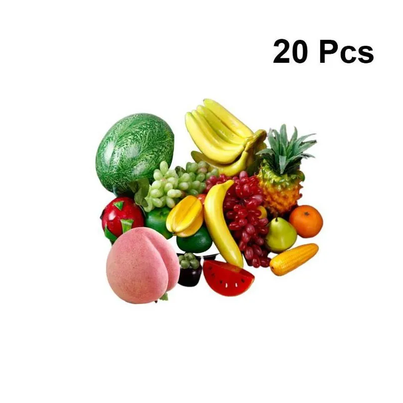 party decoration 20pcs simulated fruit and vegetable model artificial props for household decor random style q6