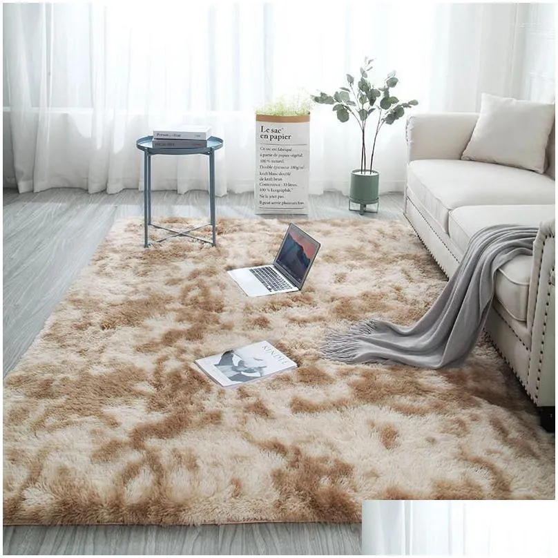 carpets nordic tiedye carpet living room coffee table bedroom bedside mat thickness 4 cm floor rug washable easy care